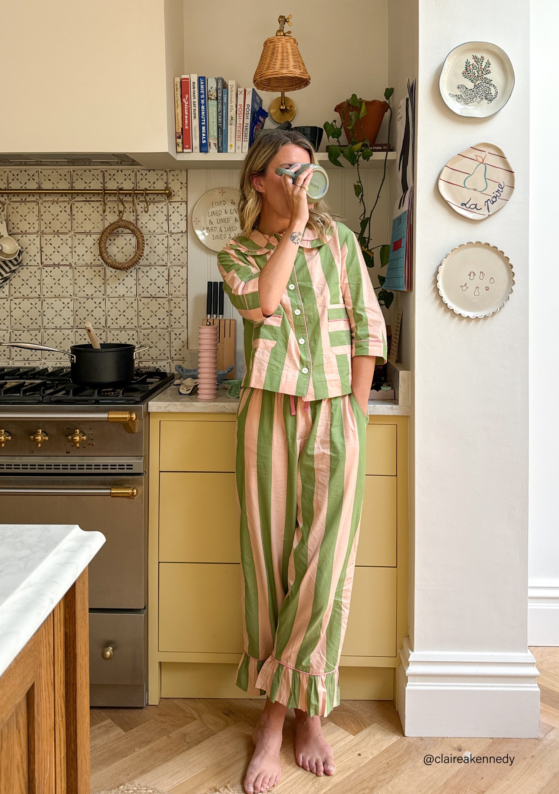 Green stripe pyjamas sale