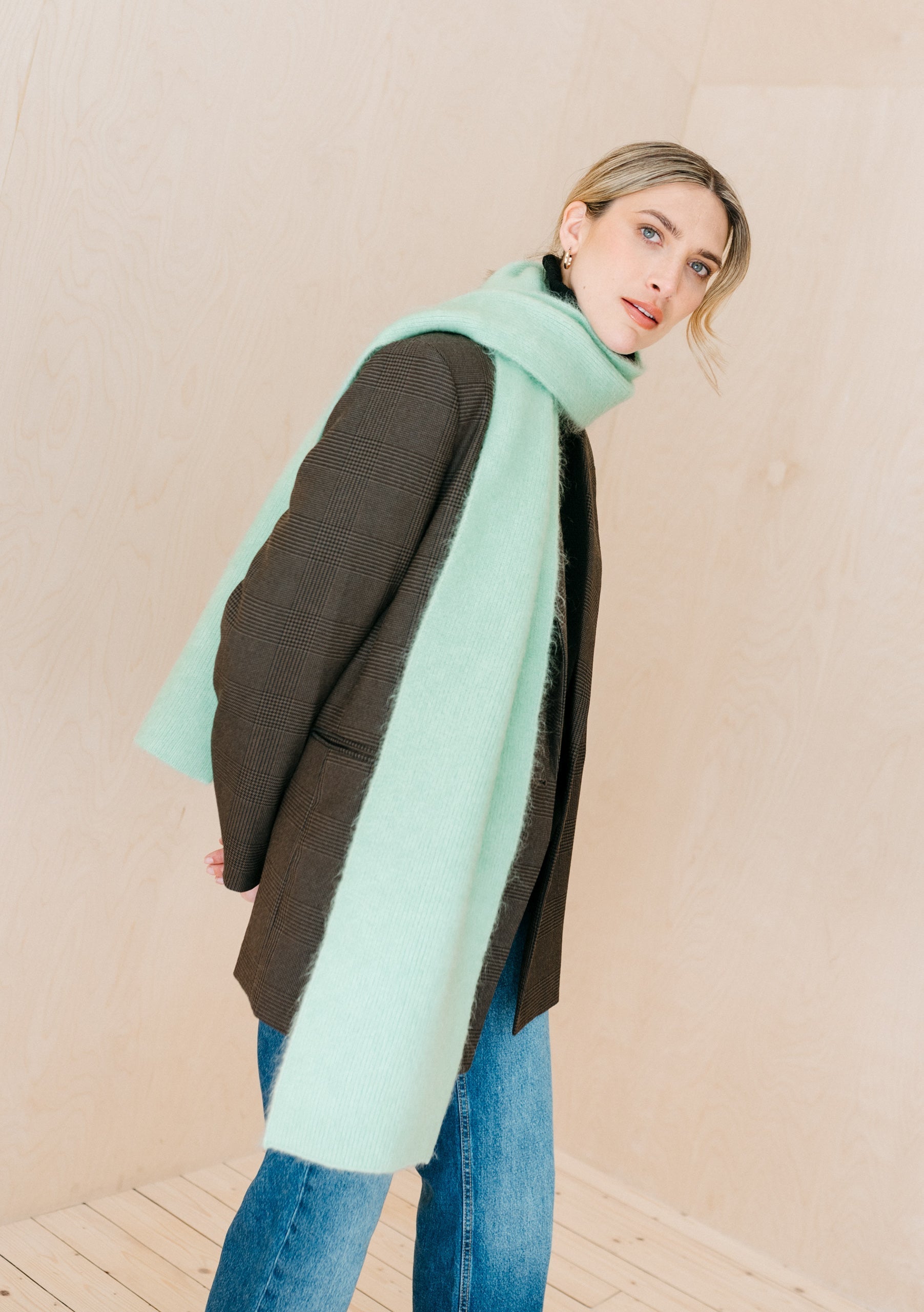 Mohair & Wool Scarf in Mint – TBCo