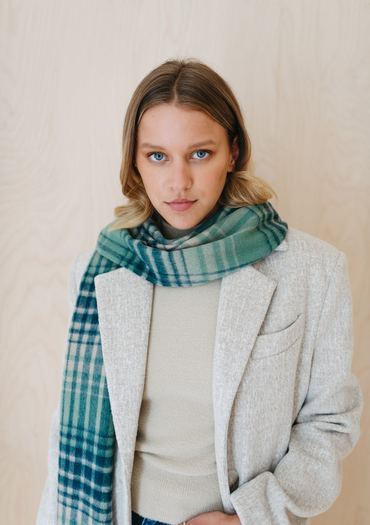 Lambswool Scarf in Sage Gradient Check