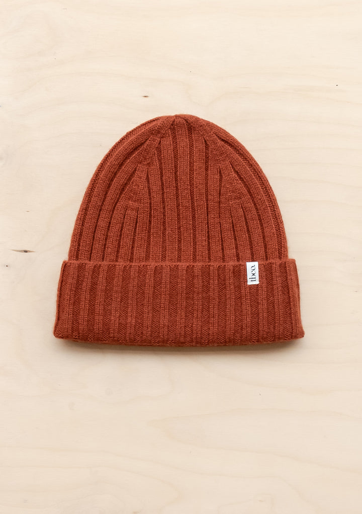 Cashmere & Merino Beanie in Rust