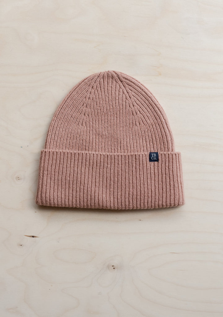 Cashmere & Merino Beanie in Blush