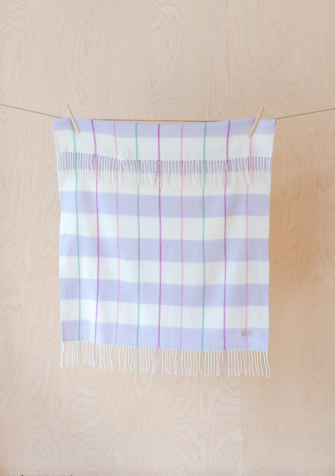 Lambswool Baby Blanket in Lilac Stripe