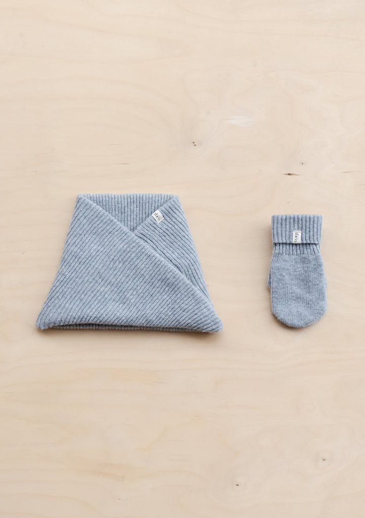 Cache-cou pour enfants en laine mérinos en mélange gris clair