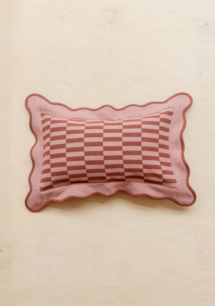 Cotton Cushion Cover in Rose Checkerboard