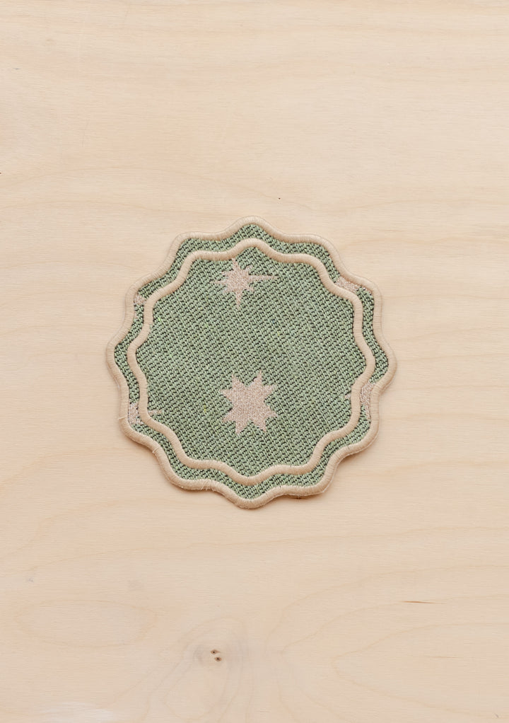 Cotton Coasters Set of 2 in Sage Celestial