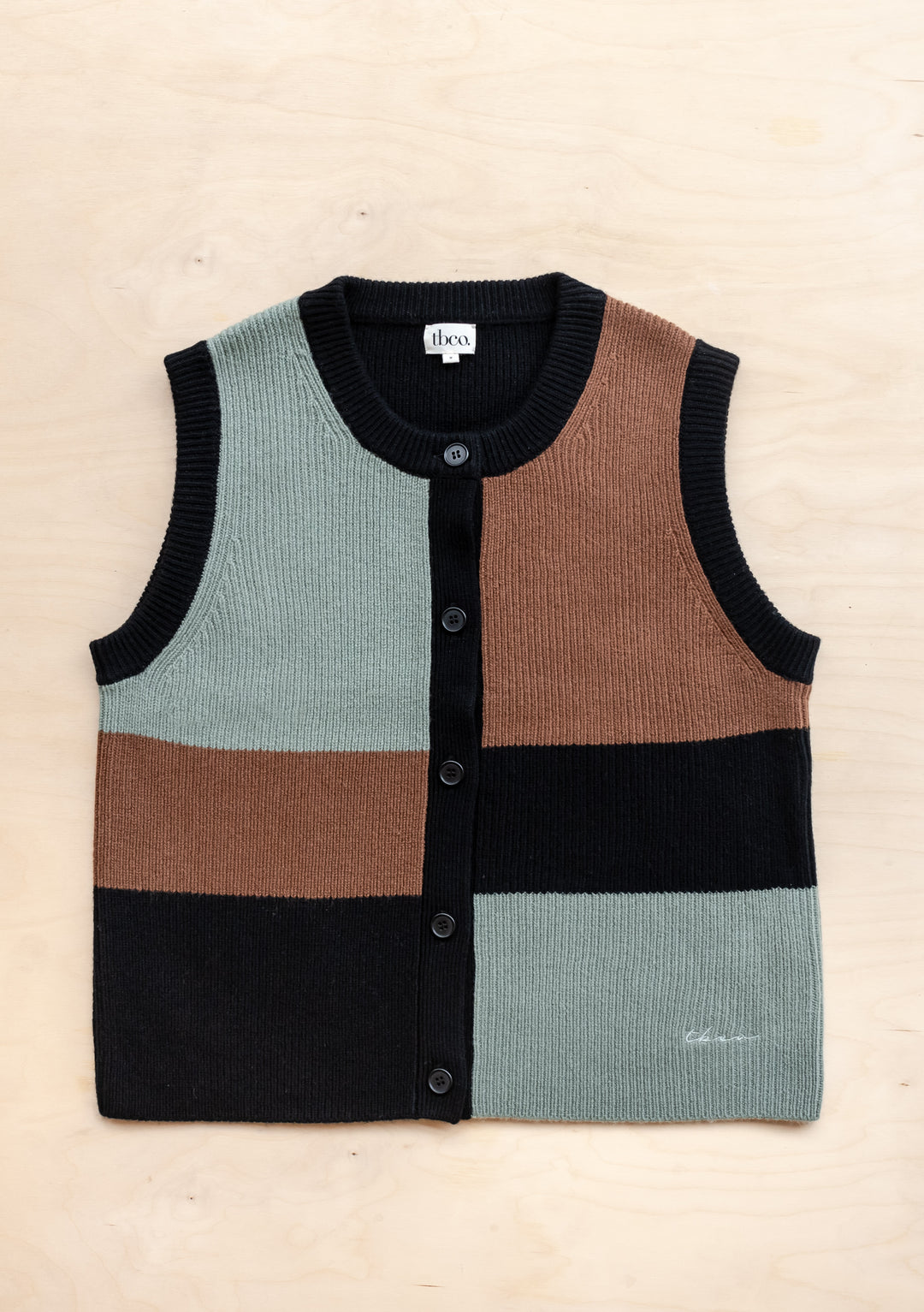 Gilet en laine mérinos en bloc vert