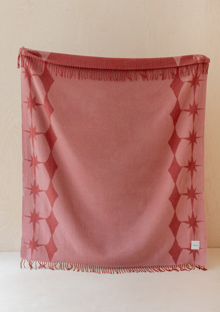 Lambswool Blanket in Reversible Pink Celestial