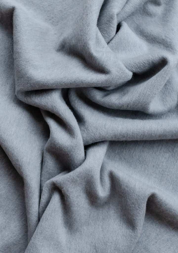 Lambswool Blanket Scarf in Light Grey Melange