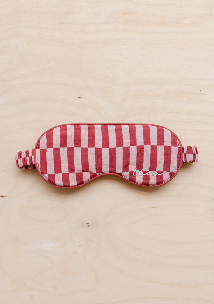 Cotton Eye Mask in Rose Checkerboard