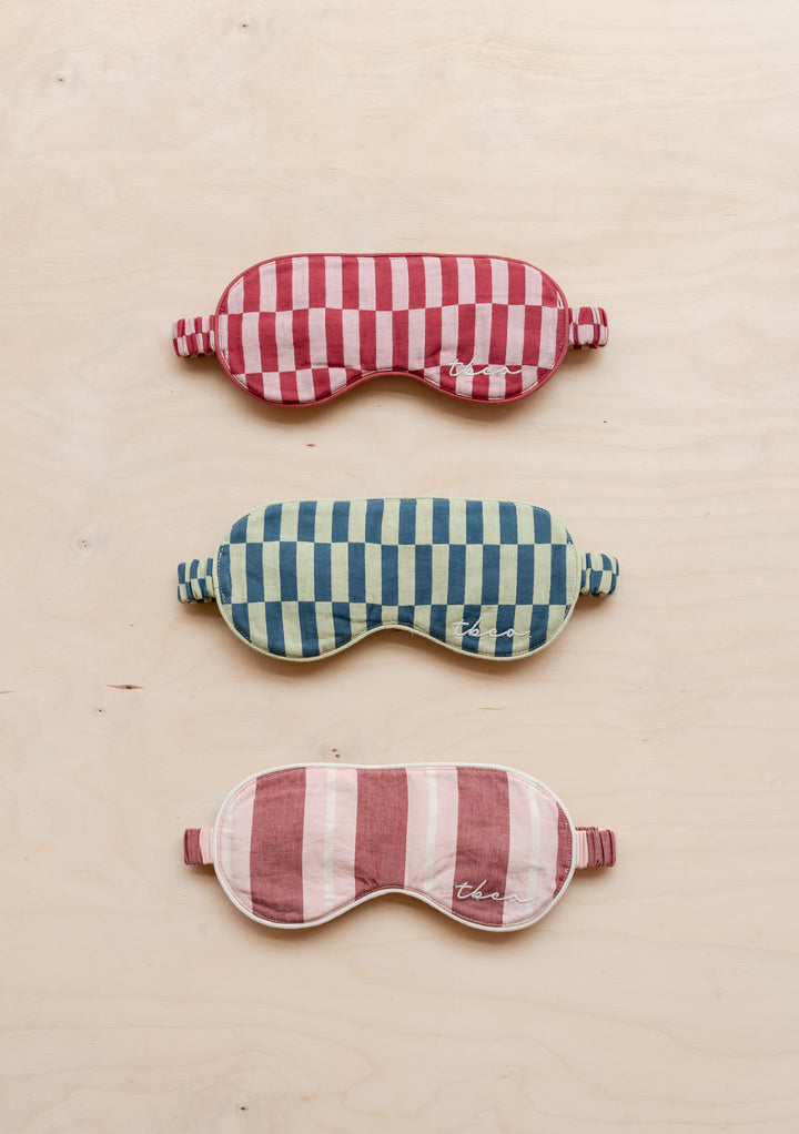 Cotton Eye Mask in Rose Checkerboard