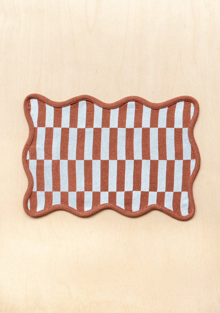 Rust Checkerboard Cotton Placemats Set of 2