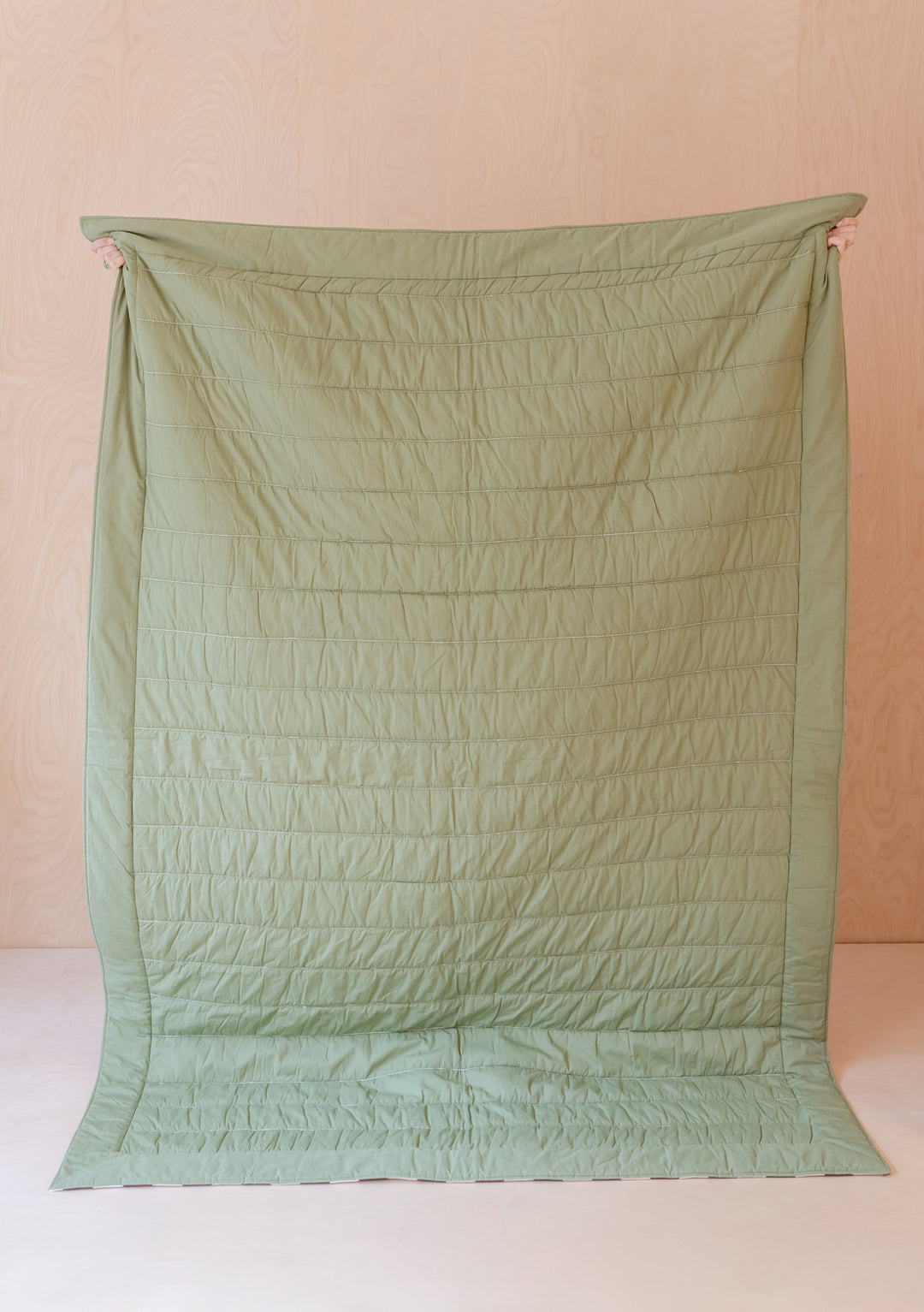 Quilted Cotton Throw in Celestial Checkerboard