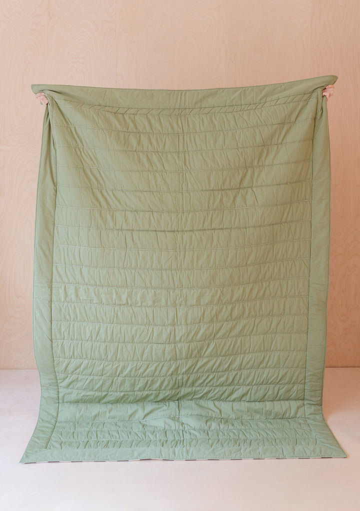 Quilted Cotton Throw in Celestial Checkerboard