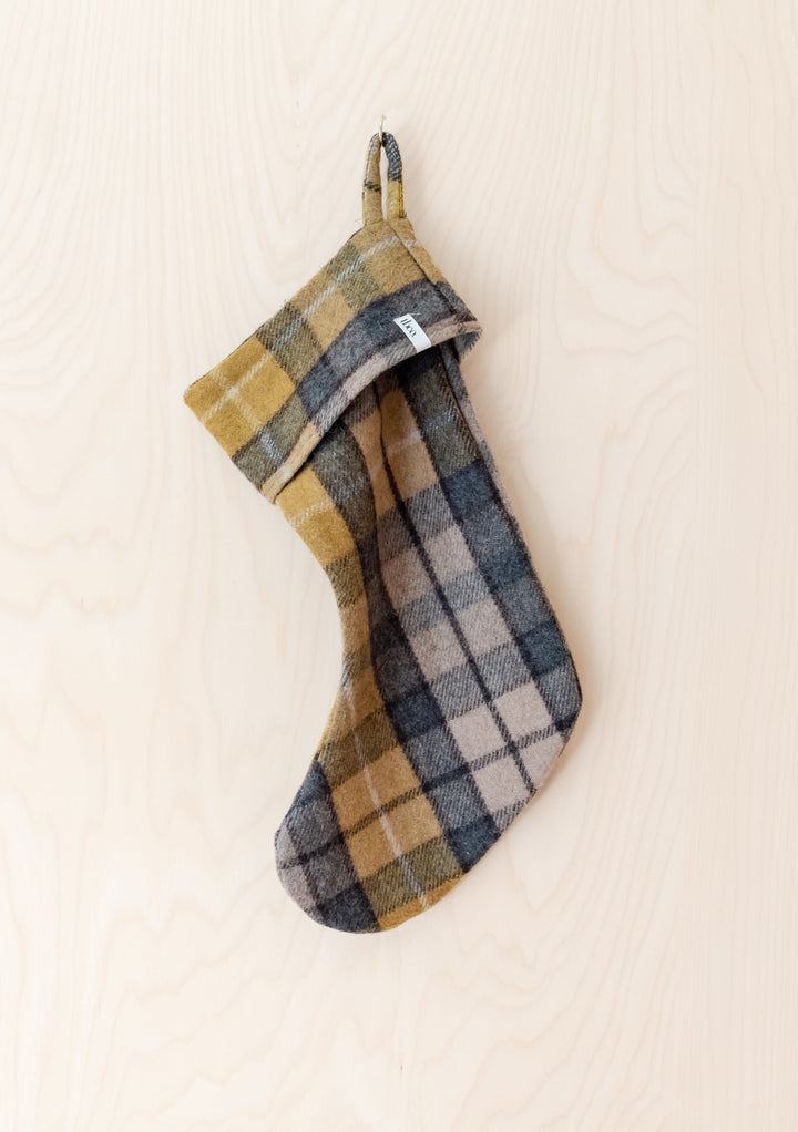 Recycled Wool Christmas Stocking in Buchanan Natural Tartan