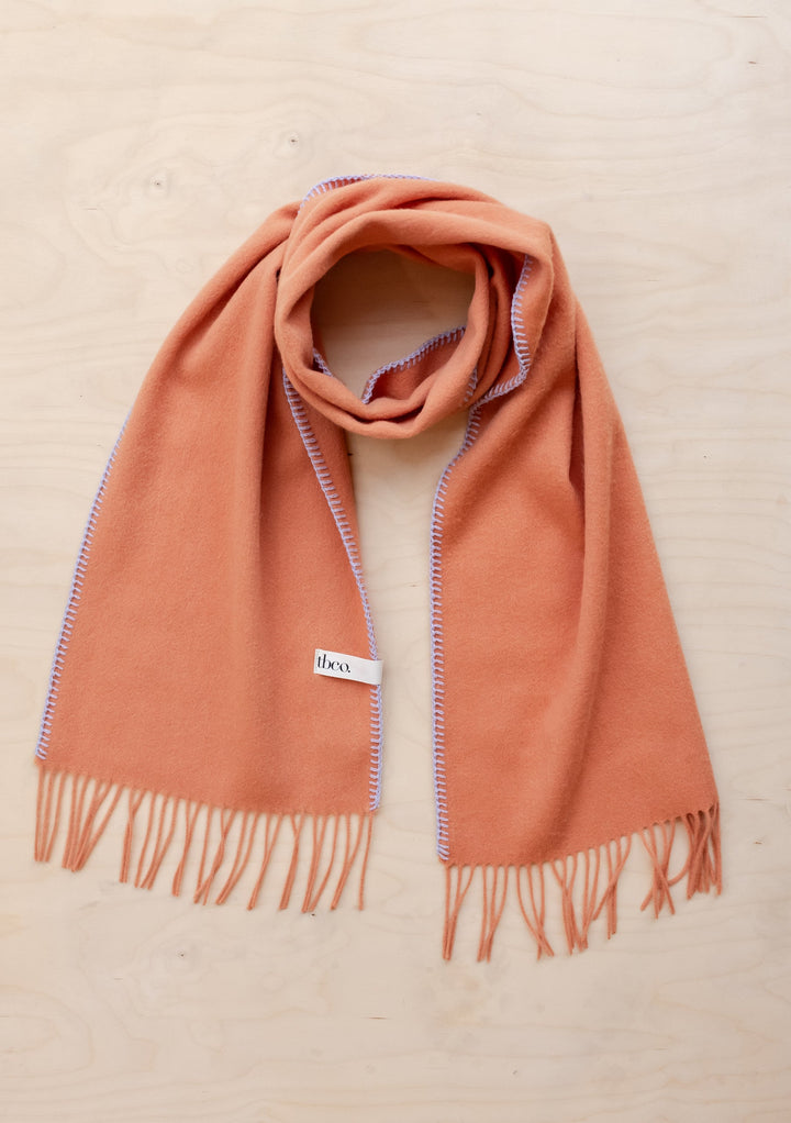 Lambswool Scarf in Coral Stitch