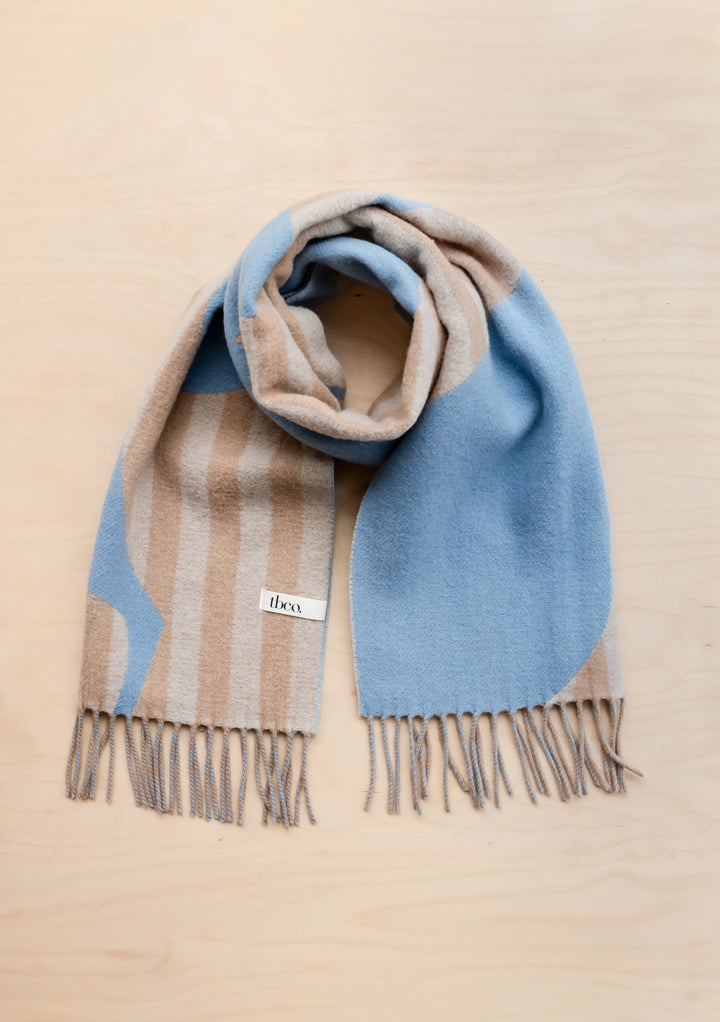 Lambswool Oversized Scarf in Flora Stripe Jacquard