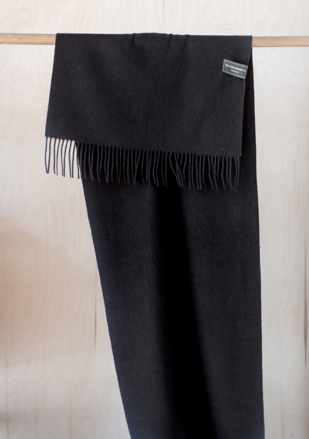 Lambswool Oversized Scarf in Black
