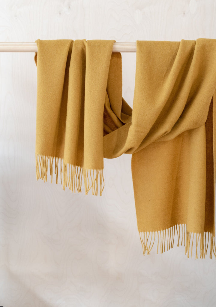 Lambswool Oversized Scarf in Mustard