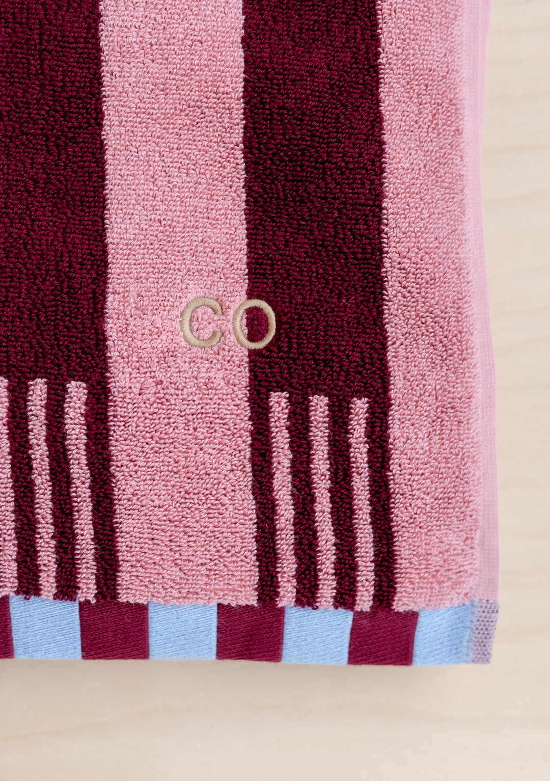 Cotton Towels in Pink Stripe