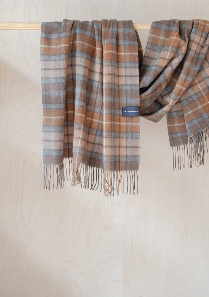 Lambswool Blanket Scarf in Buchanan Natural Tartan