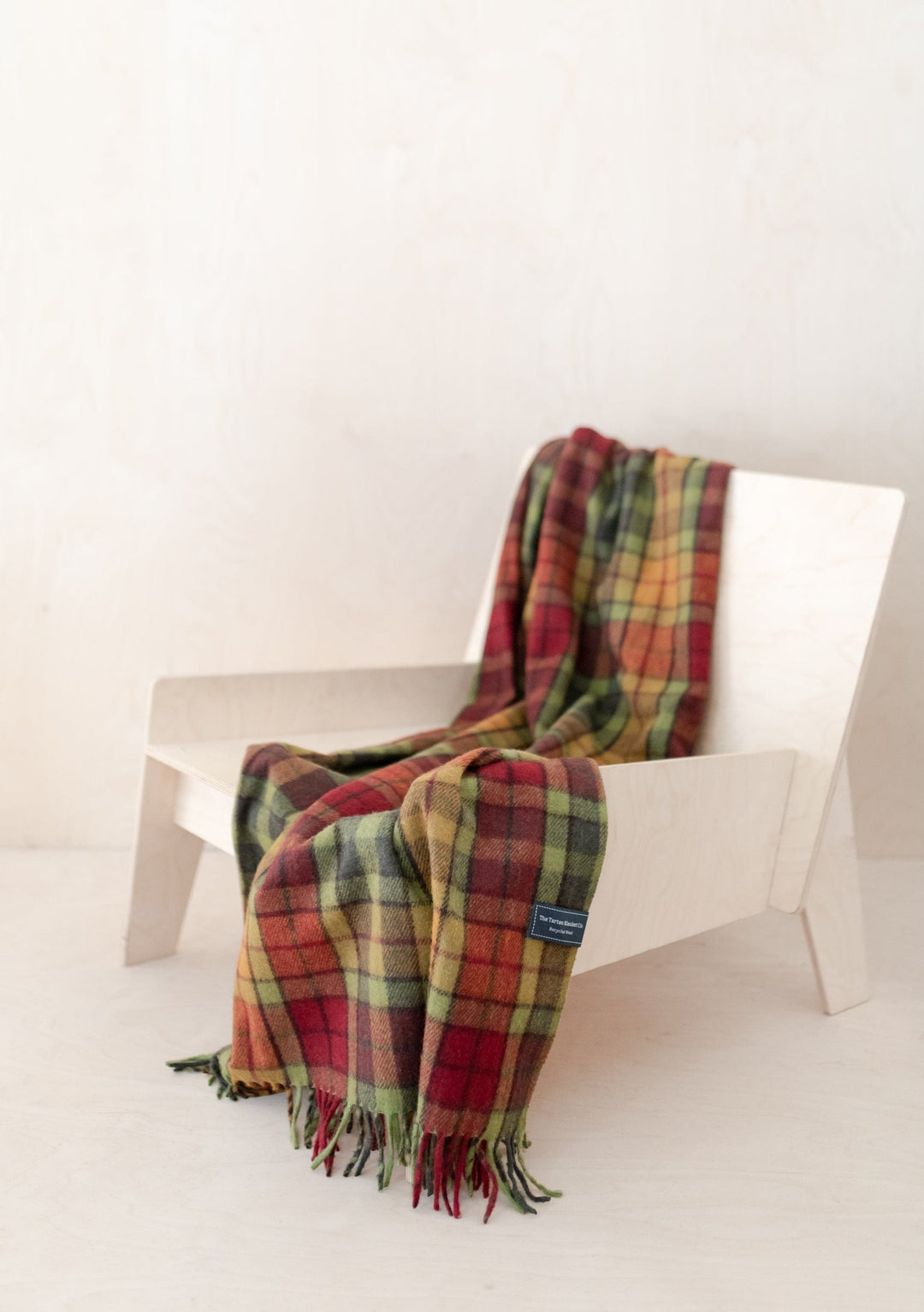 Recycled Wool Small Blanket in Buchanan Autumn Tartan