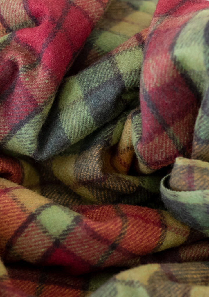 Recycled Wool Small Blanket in Buchanan Autumn Tartan