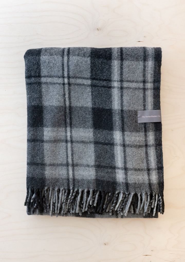 Recycled Wool Blanket in Macrae Grey Tartan