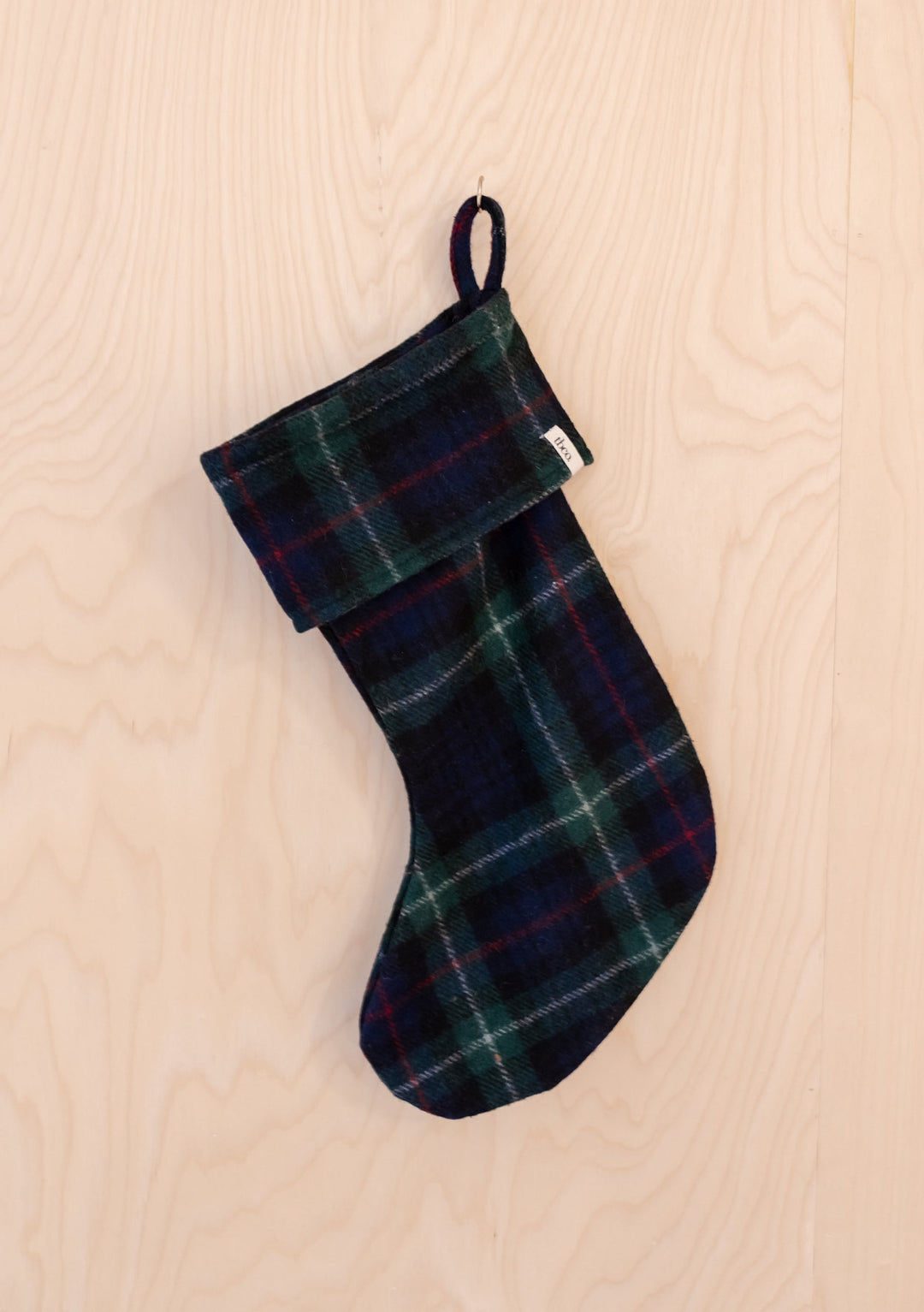 Bas de Noël en laine recyclée en tartan Mackenzie