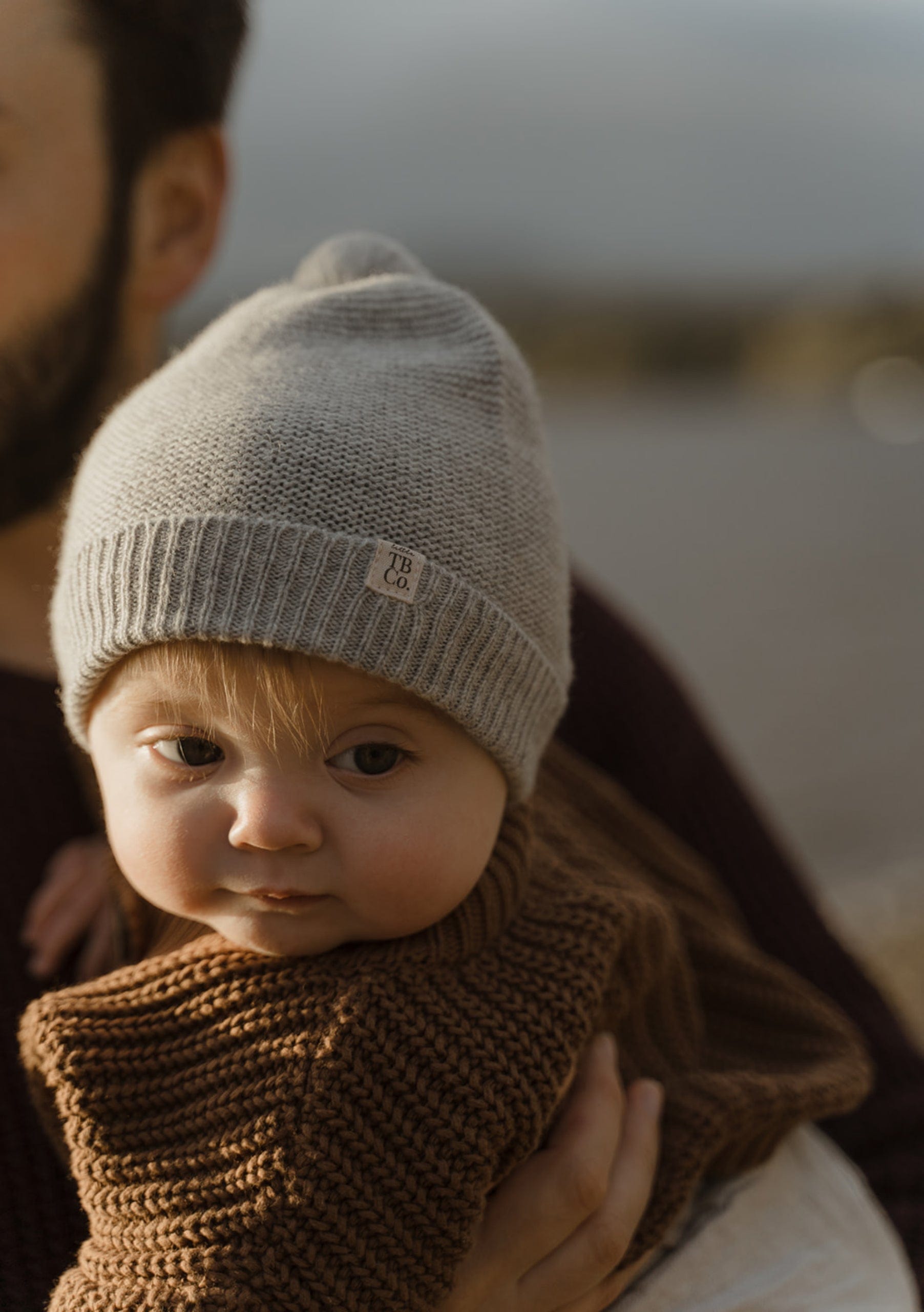 Grey baby clearance beanie hat